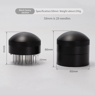 51mm/53mm/58mm Cafea Tamper Ac Instrument de distribuție a cafelei Distribuitor de espresso Tamper Leveler Agitator de cafea reglabil