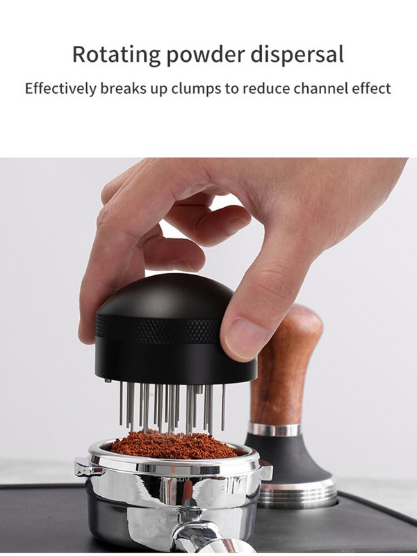 51mm/53mm/58mm Cafea Tamper Ac Instrument de distribuție a cafelei Distribuitor de espresso Tamper Leveler Agitator de cafea reglabil