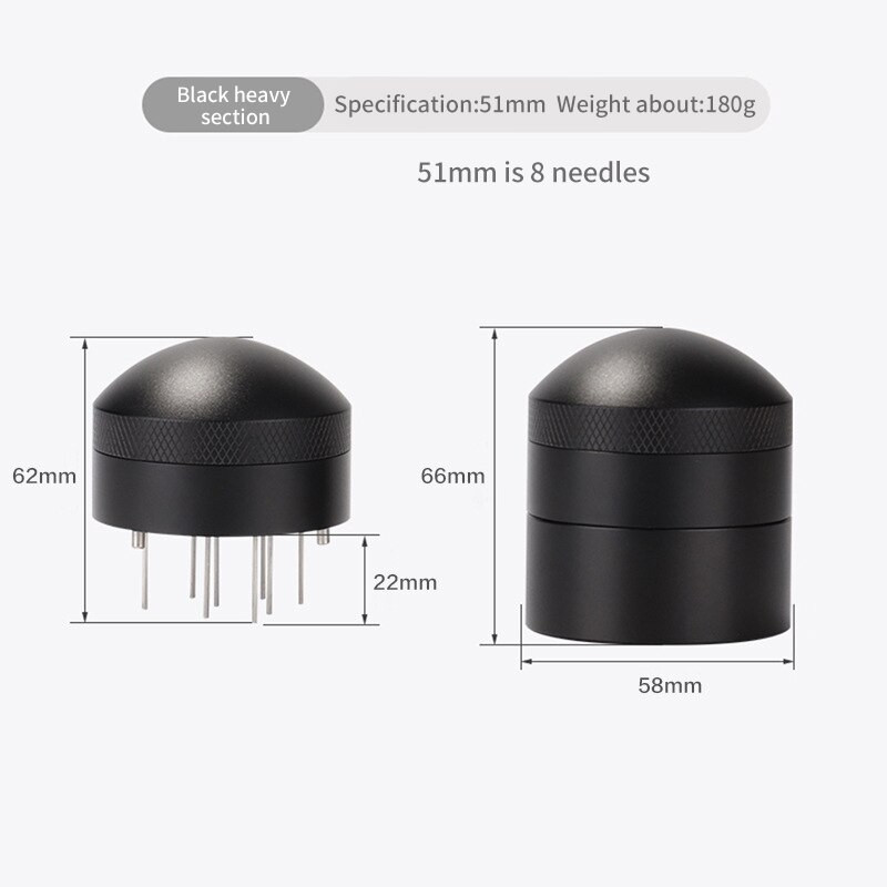 51mm/53mm/58mm Cafea Tamper Ac Instrument de distribuție a cafelei Distribuitor de espresso Tamper Leveler Agitator de cafea reglabil