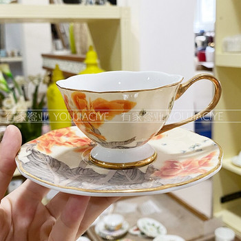 Nordic επαναχρησιμοποιήσιμο σετ φλιτζάνι καφέ Espresso Luxury Creative Bone China Porcelain Coffee Cup Απογευματινό φλιτζάνι καφέ Kaffeetasse και πιατάκι