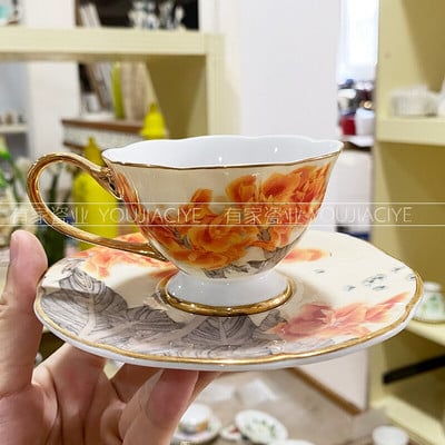 Nordic újrafelhasználható eszpresszó kávés csésze szett Luxus Creative Bone China porcelán kávéscsésze délutáni tea Kaffeetasse csésze és csészealj