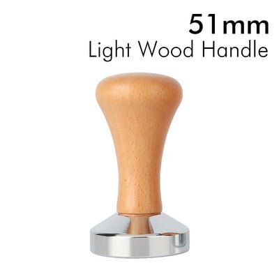 Kávé szabotázs 51mm/53mm/58mm lapos talpú fa fogantyú espresso szabotázs kávéportafilterhez Barista Tool Nature Wood, fekete