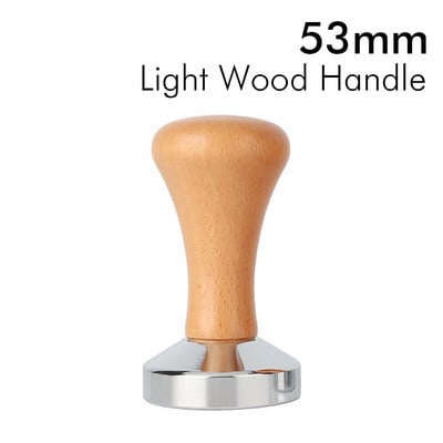 Kávé szabotázs 51mm/53mm/58mm lapos talpú fa fogantyú espresso szabotázs kávéportafilterhez Barista Tool Nature Wood, fekete