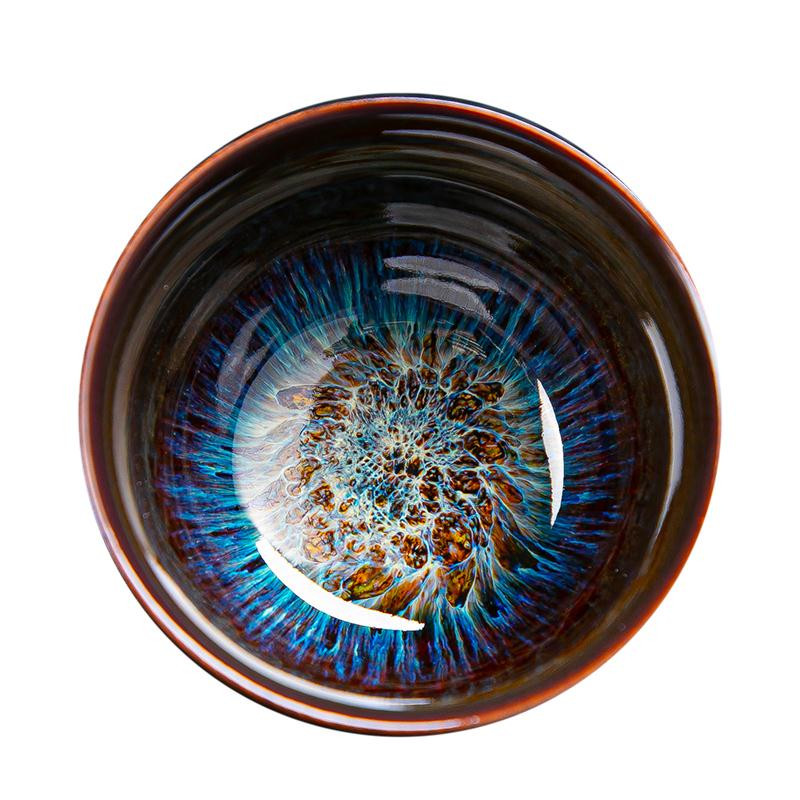Teáscsésze készlet YHSMTG kerámia porcelán tál tea jun kemence Csiszolt színű homok arany máz Kínai teáscsésze kis kerámia csészék