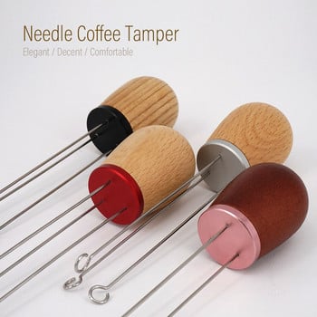 Μασίφ ξύλινη λαβή Needle Coffee Tamper 58/54/51MM Coffee Tamper Distributor Leveler Tool Τύπος βελόνας Διανομέας Coffee Powder