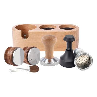 Kalibrált nyomás szabotázs fa fogantyú kávépor kalapács Ripple eszpresszó szabotázs kávé szabotázs Barista szerszámok 51mm 53mm 58mm