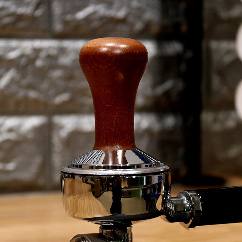 Kalibrált nyomás szabotázs fa fogantyú kávépor kalapács Ripple eszpresszó szabotázs kávé szabotázs Barista szerszámok 51mm 53mm 58mm