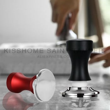 Coffee Tamper 58,55mm σταθερής πίεσης 30lb Elasticity Calibrated 304 Inox Steel Flat Base for Barista Coffee Accessories