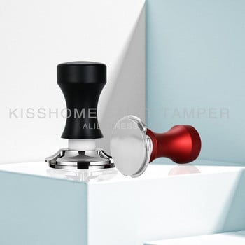 Coffee Tamper 58,55mm σταθερής πίεσης 30lb Elasticity Calibrated 304 Inox Steel Flat Base for Barista Coffee Accessories