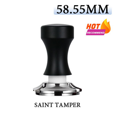 Kavos tamperis 58,55 mm pastovus slėgis 30 svarų elastingumas, kalibruotas 304 nerūdijančio plieno plokščias pagrindas, skirtas barista kavos priedui