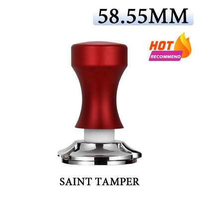 Kavos tamperis 58,55 mm pastovus slėgis 30 svarų elastingumas, kalibruotas 304 nerūdijančio plieno plokščias pagrindas, skirtas barista kavos priedui