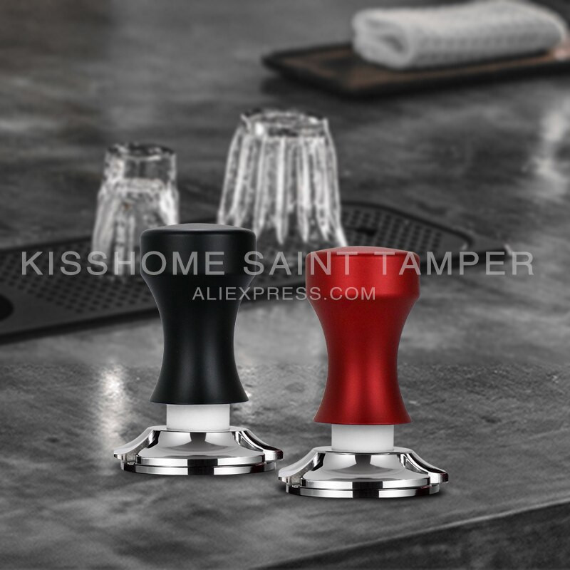 Kavos tamperis 58,55 mm pastovus slėgis 30 svarų elastingumas, kalibruotas 304 nerūdijančio plieno plokščias pagrindas, skirtas barista kavos priedui