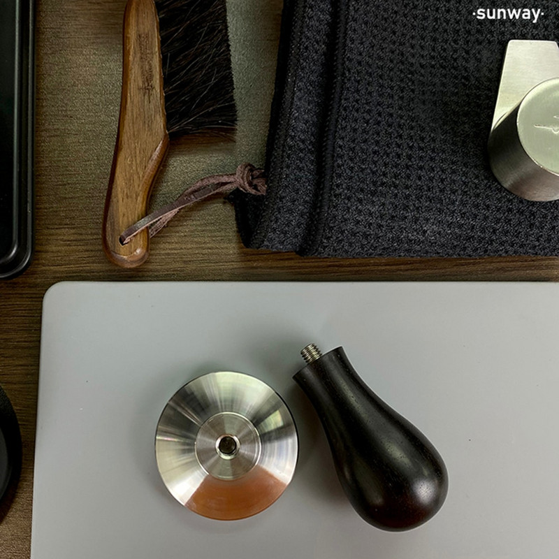 Afrikos juodos medienos rankenos kavos tamperis 51/53/54/58/58,35 mm nerūdijančio plieno espreso milteliai Cafe Hammer kavos įrankiai baristai