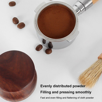 51MM/53MM/58MM Διανομέας καφέ εσπρέσο Rosewood Coffee Powder Hammer Tamper Machine 304 από ανοξείδωτο ατσάλι Barista Leveler Tool