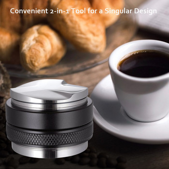 53mm Coffee Distributor Tamper Dual Head Leveler Coffee Leveler Ρυθμιζόμενο βάθος Εσπρέσο Χέρι Κώνος για 54mm Breville Portafilter