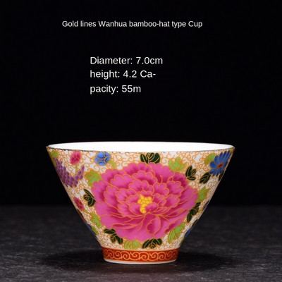 Teáscsésze Kerámia egycsészékes zománcozott arany sárkány és Phoenix teáscsésze porcelán Kung Fu teáskészlet