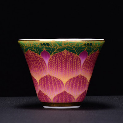 Teáscsésze Kerámia egycsészékes zománcozott arany sárkány és Phoenix teáscsésze porcelán Kung Fu teáskészlet