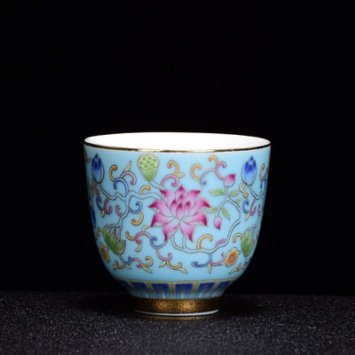 Teáscsésze Kerámia egycsészékes zománcozott arany sárkány és Phoenix teáscsésze porcelán Kung Fu teáskészlet