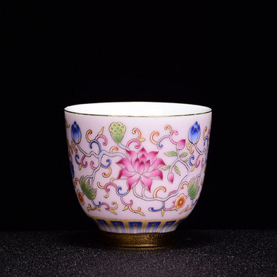 Teáscsésze Kerámia egycsészékes zománcozott arany sárkány és Phoenix teáscsésze porcelán Kung Fu teáskészlet