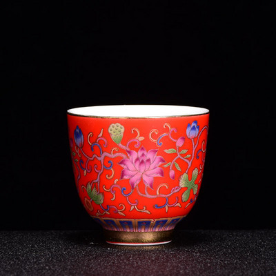 Teáscsésze Kerámia egycsészékes zománcozott arany sárkány és Phoenix teáscsésze porcelán Kung Fu teáskészlet