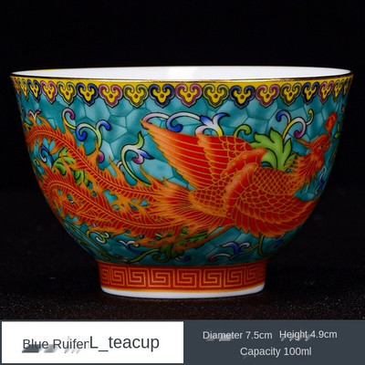 Teáscsésze Kerámia egycsészékes zománcozott arany sárkány és Phoenix teáscsésze porcelán Kung Fu teáskészlet