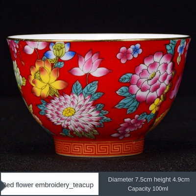 Teáscsésze Kerámia egycsészékes zománcozott arany sárkány és Phoenix teáscsésze porcelán Kung Fu teáskészlet