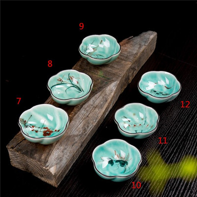 Kínai teáscsésze kerámia Celadon Kung Fu teáskészlet Italkészlet Retro Gaiwan teáscsésze kék-fehér porcelán kávéscsészék bögre 6 db/készlet