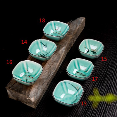 Kínai teáscsésze kerámia Celadon Kung Fu teáskészlet Italkészlet Retro Gaiwan teáscsésze kék-fehér porcelán kávéscsészék bögre 6 db/készlet