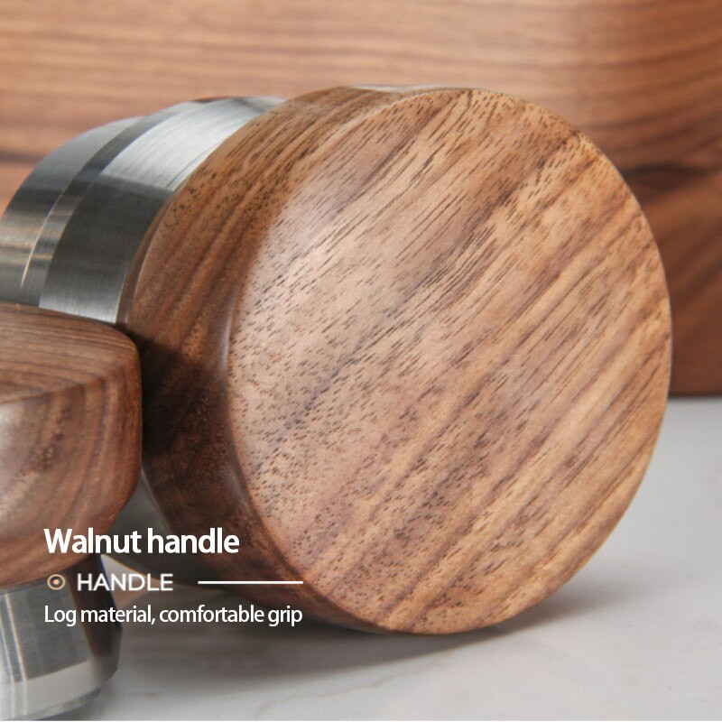 Presă pentru pulbere de cafea cu mâner de nuc Pulbere de pânză 51/53/58,5 mm Pulbere constantă Ciocan Adâncime reglabilă Espresso Tampere de mână