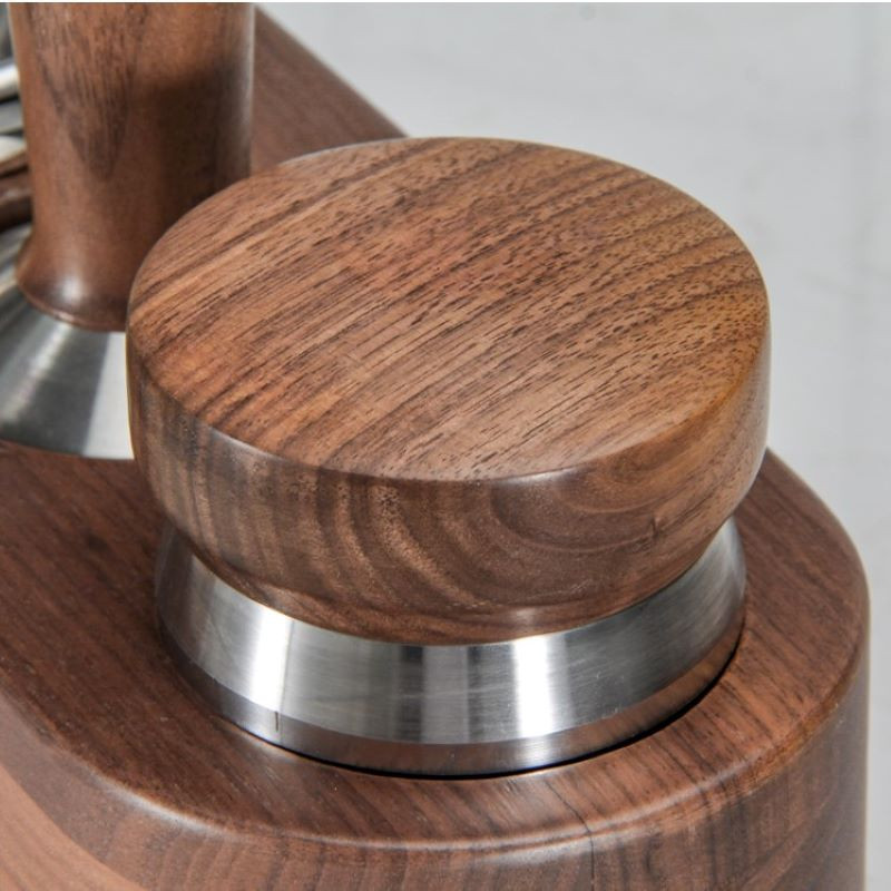 Presă pentru pulbere de cafea cu mâner de nuc Pulbere de pânză 51/53/58,5 mm Pulbere constantă Ciocan Adâncime reglabilă Espresso Tampere de mână