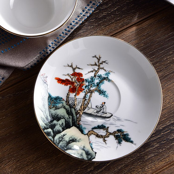 Σετ φλιτζάνια τσαγιού Ζωγραφική κινέζικης τέχνης Oriental Cultural Coffeewear Bone Σετ καφέ Κίνας Πολυτελή φλιτζάνια δώρου και πιατάκια με κουτάλι