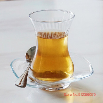 135ml Κομψό σετ ποτήρι νερό και πιατάκι χωρίς μόλυβδο για γυναικεία χρήση γραφείου Τουρκικό μαύρο φλιτζάνι τσαγιού Wave Coffee Enjoy Mug