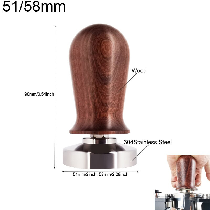 Kávészabotázs 51mm 58mm Rozsdamentes acél Rugalmasság Állítható Nyomás Szabotázs Kalapács Kávékészlet Portafilter Kávétartozékok