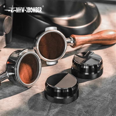 51/58,35 mm kohvijaotur Kohvi tamper Reguleeritav ventilaator/keerme aluse käepide Espressopulbri haamri tarvikud Barista tööriistad