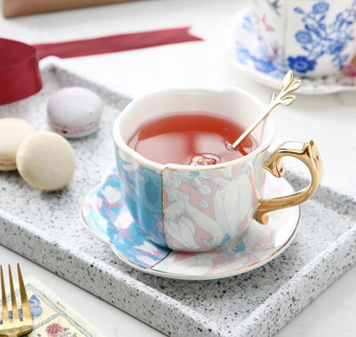 Kūrybingas britiško stiliaus prabangus kavos puodelis Art Pusryčiai espreso kavos puodelis mados kavinė Vestuvės Taza porcelianinis vakarienės rinkinys AA50BD