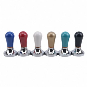 Coffee Tamper 57,5mm Ξύλινη λαβή Barista Εσπρεσομηχανή Μύλος Ατσάλι Χειροποίητος Καφετιέρα Πούδρα Επίπεδη Βάση Υψηλής Ποιότητας