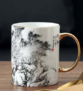 Arbatos puodelių rinkinys Kavos puodeliai ir puodeliai Kinijos menas Tapyba Rytų kultūra Kavos drabužiai Bone China kavos rinkiniai Prabangi dovana