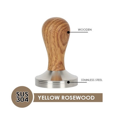 51/53/58/58.3MM Kávé Tamper 304 Rozsdamentes acél Kávépor Kalapács Fogantyú Lapos Eszpresszó Kávétartozékok Barista