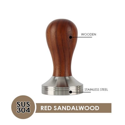 51/53/58/58.3MM Kávé Tamper 304 Rozsdamentes acél Kávépor Kalapács Fogantyú Lapos Eszpresszó Kávétartozékok Barista