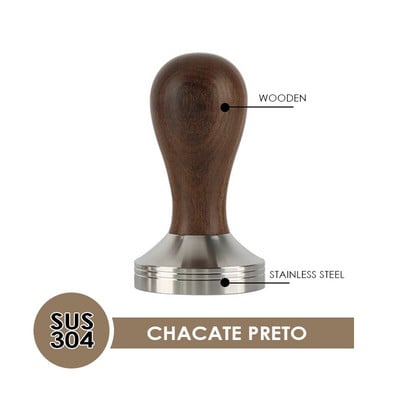 51/53/58/58.3MM Kávé Tamper 304 Rozsdamentes acél Kávépor Kalapács Fogantyú Lapos Eszpresszó Kávétartozékok Barista
