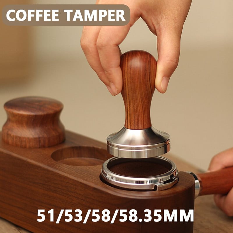 51/53/58/58.3MM Kávé Tamper 304 Rozsdamentes acél Kávépor Kalapács Fogantyú Lapos Eszpresszó Kávétartozékok Barista