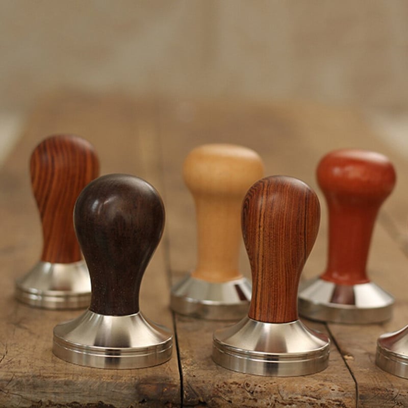 51/53/58/58.3MM Kávé Tamper 304 Rozsdamentes acél Kávépor Kalapács Fogantyú Lapos Eszpresszó Kávétartozékok Barista