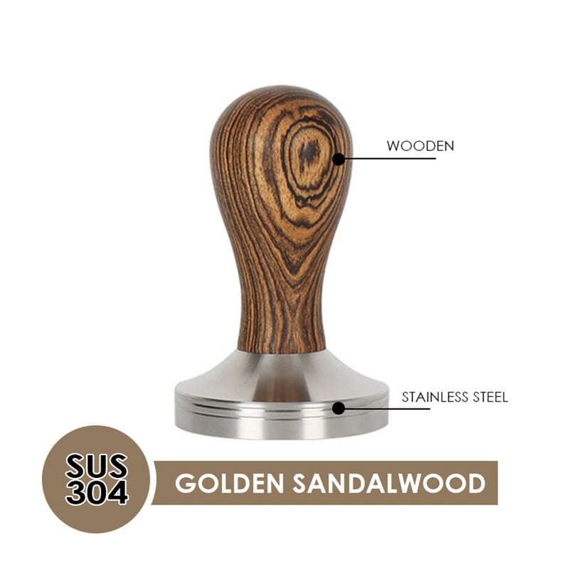 51/53/58/58.3MM Kávé Tamper 304 Rozsdamentes acél Kávépor Kalapács Fogantyú Lapos Eszpresszó Kávétartozékok Barista