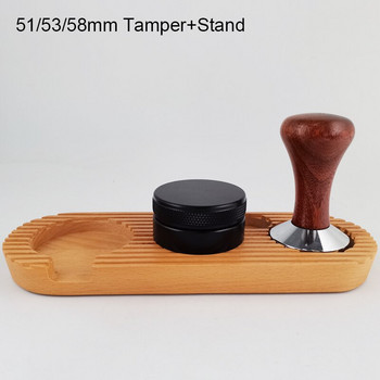 1-4 τεμ. 51mm 53mm 58mm 304 Ανοξείδωτο ατσάλι Tamper Coffee Tamper χωρίς πάτο Ρυθμιζόμενο Portafilter 3 γωνιακή επίπεδη βάση Tampers Tools Stand