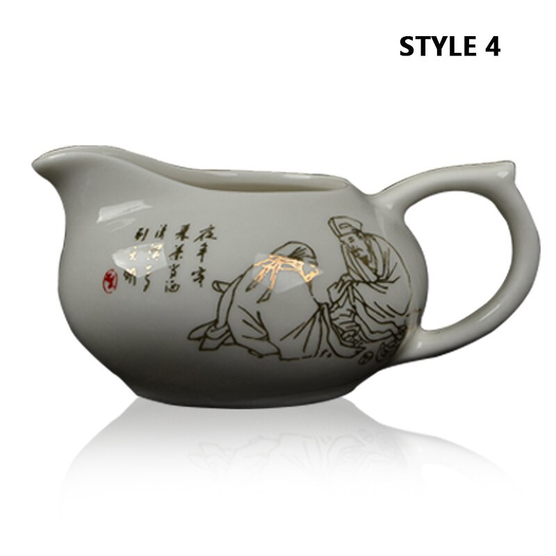 130 ml-es porcelán Gong Dao csésze kézzel készített mintás kerámia Gong Dao Bei teáskannával