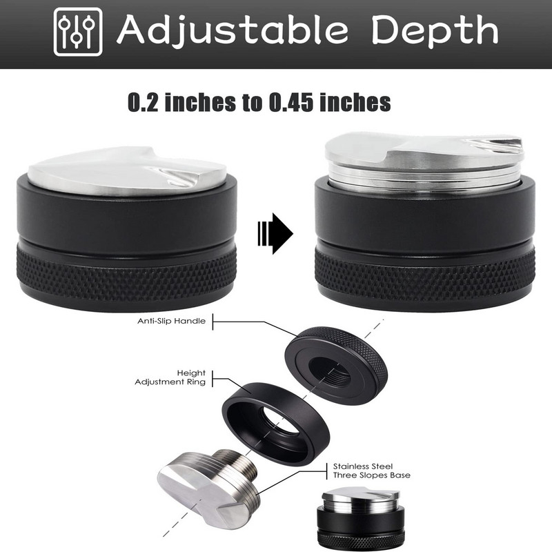 51/53/58 mm podesivi distributer kave Alat za distribuciju espressa Izravnavač s podlogom za Breville i Portafilter kavu