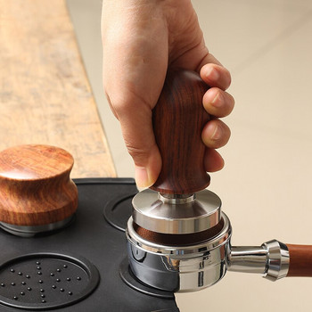 51/53/58 MM Βαθμονομημένο Espresso Coffee Push Tamper Ξύλινο από ανοξείδωτο ατσάλι Εργαλεία διανομής σφυρί για καφέ σε σκόνη για Portafilter