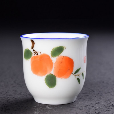 CHANSHOVA 50ml kínai stílusú, kézzel festett kerámia teás csészealj készlet kávés csésze csészealj készlet Ivóeszközök Kínai porcelán H583