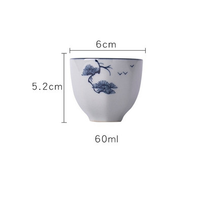 Kínai hagyományos retro teáskészlet 60 ml-es, kézzel festett kerámia kávéscsésze és csészealj készlet porcelán tejes teáscsésze készlet