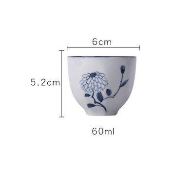 Kínai hagyományos retro teáskészlet 60 ml-es, kézzel festett kerámia kávéscsésze és csészealj készlet porcelán tejes teáscsésze készlet